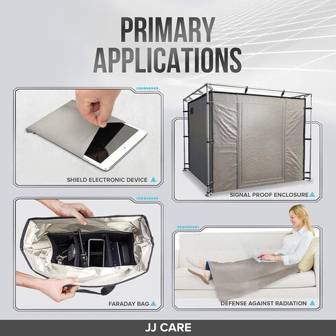 قماش JJ Care Faraday [حزمة من 2]، 44 بوصة × 39 بوصة حماية قماش فرداي مع 1 بوصة × 24 بوصة شريط فاراداي ، قماش حماية وعزل ، درع فاراداي للعزل والحماية in Saudi Arabia
