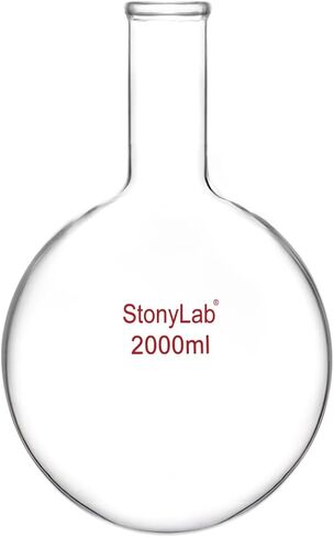 قارورة زجاجية مستديرة من StonyLab بسعة 500 مل، قارورة غليان مستديرة من زجاج البورسليكات ذات جدار ثقيل من زجاج البورسليكات RBF برقبة طويلة - 500 مل in Kuwait