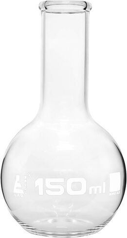 دورق غليان، 150 مل - زجاج البورسليكات - قاع مسطح، رقبة ضيقة - Eisco Labs in Kuwait