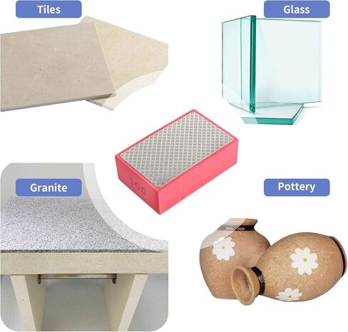 عبوة من 4 وسادات تلميع يدوية ماسية من موليجو، مكعبات صنفرة ماسية للبلاط والزجاج والخرسانة (حبيبات 60، 100، 200، 400) in Kuwait