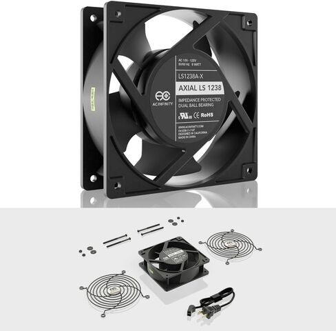 AC Infinity AXIAL LS1238, Quiet Muffin Fan, 120V AC 120mm x 38mm Low Speed, UL-Certified for DIY Cooling Ventilation Exhaust Projects in Saudi Arabia