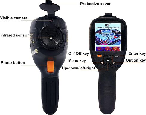 جهاز تصوير حراري بالأشعة تحت الحمراء بدقة 320 × 240، كاميرا تصوير حراري محمولة بدقة 76,800 بكسل، مقياس حرارة بالأشعة تحت الحمراء مع شاشة عرض ملونة مقاس 3.2 بوصة in Kuwait