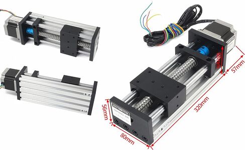 RATTMMOTOR EBX1605 500 مم / 19.69 بوصة محرك المرحلة الخطية باستخدام الحاسب الآلي محور بصري مزدوج 1605 كرة لولبية خطية منزلق السكك الحديدية باستخدام الحاسب الآلي دليل السكك الحديدية الخطية مع محرك Nema23 السائر 3A 1.2N.m لآلة التوجيه باستخدام الحاسب الآلي in Kuwait