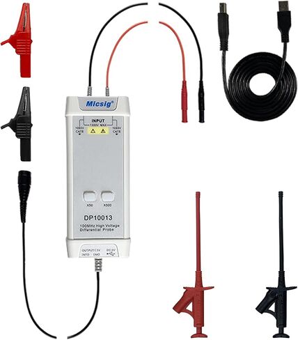 Micsig DP10013 Differential High Voltage Probe, 1300V 100MHz 3.5ns Rise Time 50X/500X Attenuation Rate, Tektronix P5200A P5205A P5210A in Saudi Arabia
