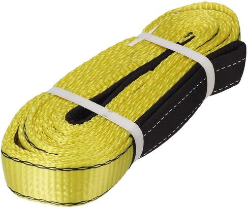 Partsam Premium 2 قطعة حزام سحب الرافعة 20 قدم × 2 بوصة متين 3400Dtex - حبال شبكية شديدة التحمل - حبال بوليستر صناعية مسطحة للعين مقاومة للتآكل in Kuwait