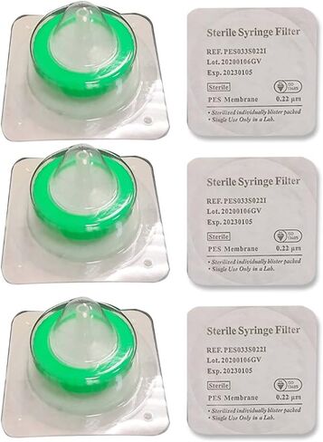 10 عبوات من مرشح الحقنة المعقمة PES الترشيح المائي بحجم مسام 0.22um، غشاء قطره 33 مم، غشاء PES المعقم معبأة بشكل فردي بواسطة Finetech صنع في تايوان in Kuwait