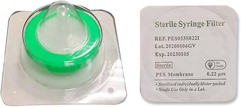 10 عبوات من مرشح الحقنة المعقمة PES الترشيح المائي بحجم مسام 0.22um، غشاء قطره 33 مم، غشاء PES المعقم معبأة بشكل فردي بواسطة Finetech صنع في تايوان in Kuwait
