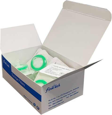 10 عبوات من مرشح الحقنة المعقمة PES الترشيح المائي بحجم مسام 0.22um، غشاء قطره 33 مم، غشاء PES المعقم معبأة بشكل فردي بواسطة Finetech صنع في تايوان in Kuwait