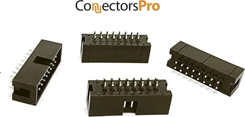 موصلات Pro 25-Pack 16P DCS 2.54mm 0.1 "Pitch 16 Pins ذكر صندوق رؤوس 2x8 صفوف مزدوجة 16 دبابيس ذكر مستقيم دبوس PCB DIP، صف مزدوج 2x8 16-P DC3 IDC موصل in Saudi Arabia