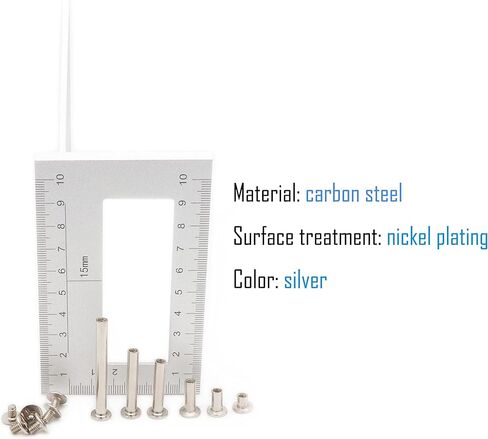 SCXCLY 120pcs Chicago Screws Binding Screw Posts Assortment Kit, 6 Sizes(M5 x 6/10/15/25/30/45mm), Carbon Steel Nickel-Plated in Kuwait