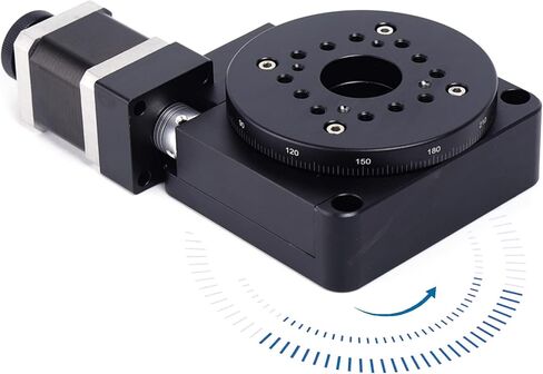 Rotating Platform TBVECHI HT03RA100 Precision Electric Rotating Machine Optical Rotating Platform Motorized Rotation Stage 100mm Bearing Scale in Kuwait