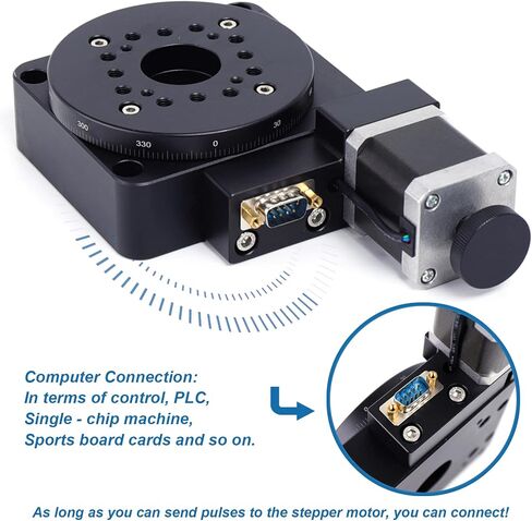 Rotating Platform TBVECHI HT03RA100 Precision Electric Rotating Machine Optical Rotating Platform Motorized Rotation Stage 100mm Bearing Scale in Kuwait
