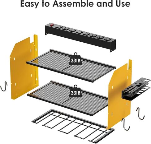 CCCEI Wall Mount Modular Tool Charging Organizer, Red, 1 Pack, 3 Tier. | Drill Battery Storage Rack with Hooks, Garage Workshop, Gifts for Men, Dad, Husband Anniversary, Birthday, Christmas in Saudi Arabia