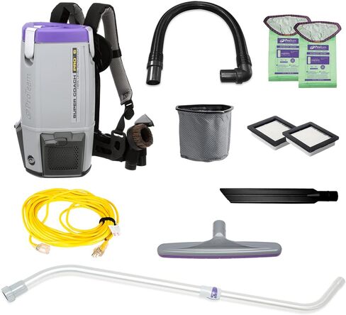 ProTeam Super Coach Pro 6 Commercial Backpack Vacuum with ProBlade Hard Surface and Carpet Tool Kit, 6 Quart, Corded, 107535 in Saudi Arabia