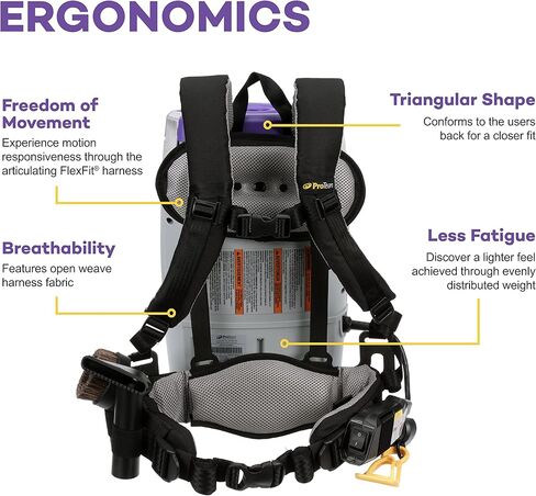 ProTeam Super Coach Pro 6 Commercial Backpack Vacuum with ProBlade Hard Surface and Carpet Tool Kit, 6 Quart, Corded, 107535 in Kuwait