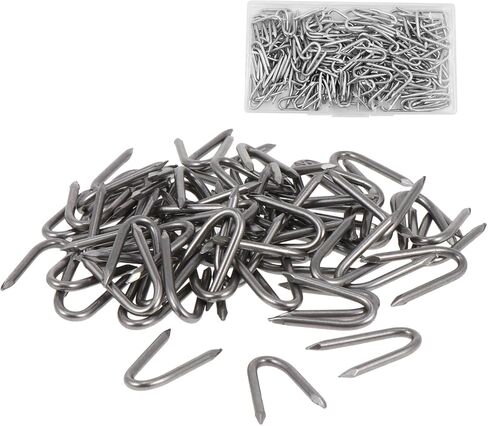 200 PCS Steel Wire Fencing Staples, Galvanized U-Shaped Fence Staple Nails, Heavy Duty Fasteners Staples Nails for Wire Mesh and Woven Fencing in Saudi Arabia