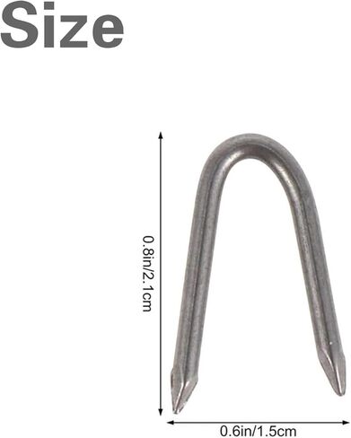 200 PCS Steel Wire Fencing Staples, Galvanized U-Shaped Fence Staple Nails, Heavy Duty Fasteners Staples Nails for Wire Mesh and Woven Fencing in Saudi Arabia