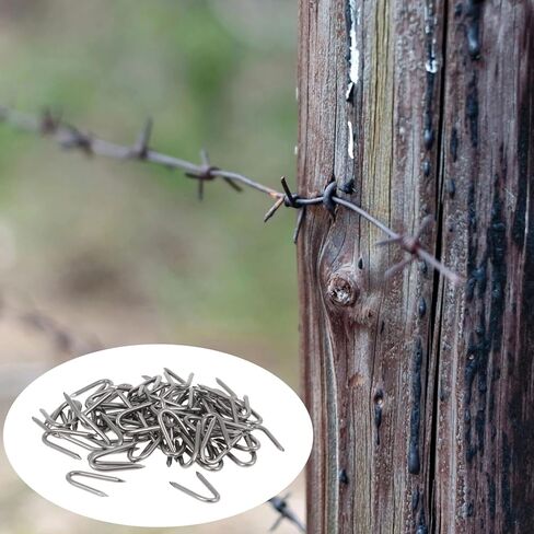 200 PCS Steel Wire Fencing Staples, Galvanized U-Shaped Fence Staple Nails, Heavy Duty Fasteners Staples Nails for Wire Mesh and Woven Fencing in Saudi Arabia