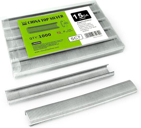 China-top Silver SC7 15 Gauge 3/4'' Crown C Ring Staples C-Rings Hog Rings in Kuwait