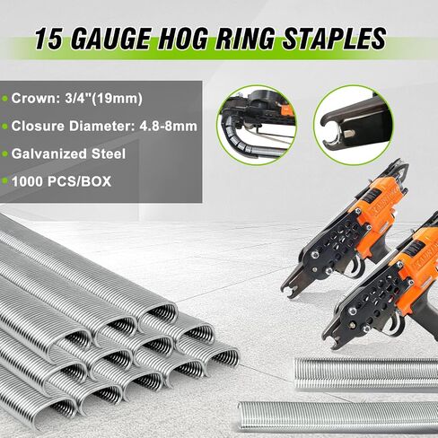 China-top Silver SC7 15 Gauge 3/4'' Crown C Ring Staples C-Rings Hog Rings in Kuwait