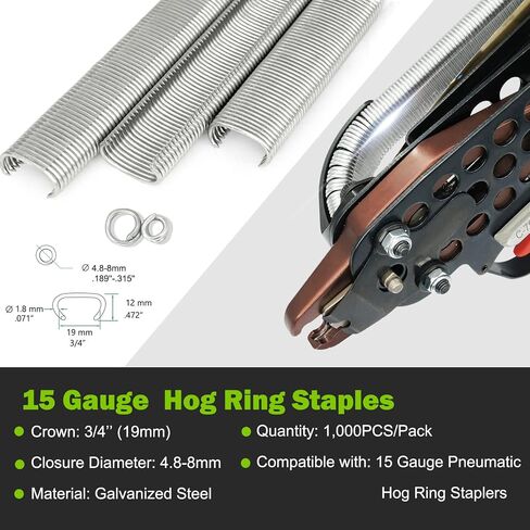 China-top Silver SC7 15 Gauge 3/4'' Crown C Ring Staples C-Rings Hog Rings in Kuwait