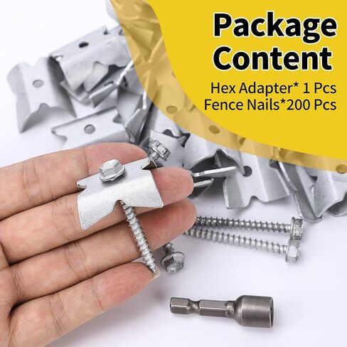 TYPUZO 100 PCS Fence Nails,Steel Wire Fencing Staples for Softwoods,Reuse Fence Staple Fasteners Nails with Wire Fixer for Wire Mesh and Woven Fencing, Quickly Install with Power Drill in Saudi Arabia