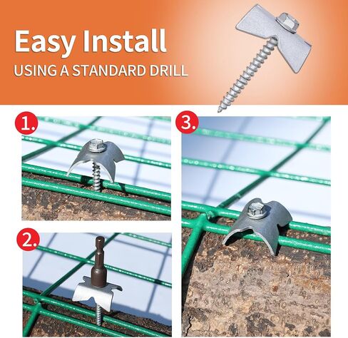 TYPUZO 100 PCS Fence Nails,Steel Wire Fencing Staples for Softwoods,Reuse Fence Staple Fasteners Nails with Wire Fixer for Wire Mesh and Woven Fencing, Quickly Install with Power Drill in Saudi Arabia