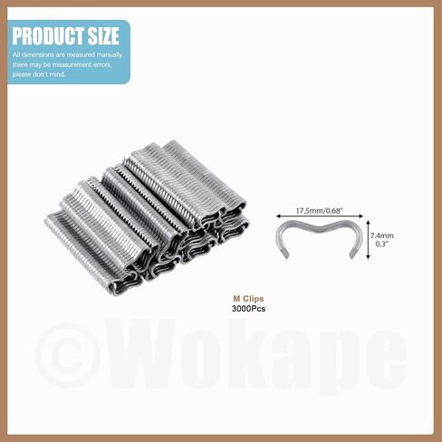 600Pcs Galvanized Steel Type M Nails for Fence Fastening, Cage Clamp Hog Ring Staples in Kuwait