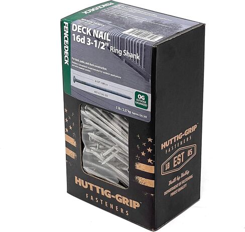 Huttig-Grip Fence Deck Nails 2 inches 6d for Wood Fencing HGN6OGSTDK1 Spiral Shank Outdoor Galvanized Finish, 1 lb Pack of 138 Nails in Kuwait