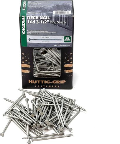Huttig-Grip Fence Deck Nails 2 inches 6d for Wood Fencing HGN6OGSTDK1 Spiral Shank Outdoor Galvanized Finish, 1 lb Pack of 138 Nails in Kuwait
