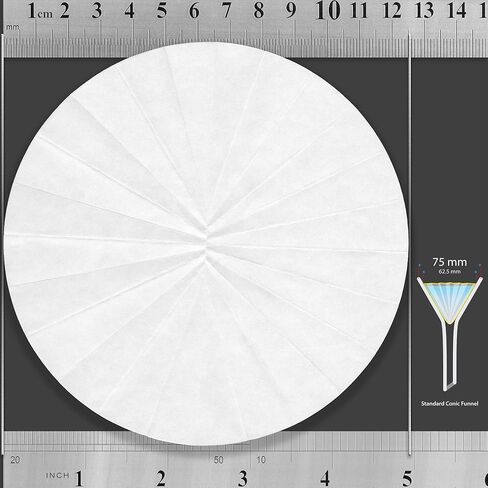 ورق فلتر مخدد مقاس 12.5 سم، مطوي مسبقًا (مطوي)، درجة نوعية 2 - تدفق بطيء من ZENPORE 125 مم (100 قرص) in Kuwait
