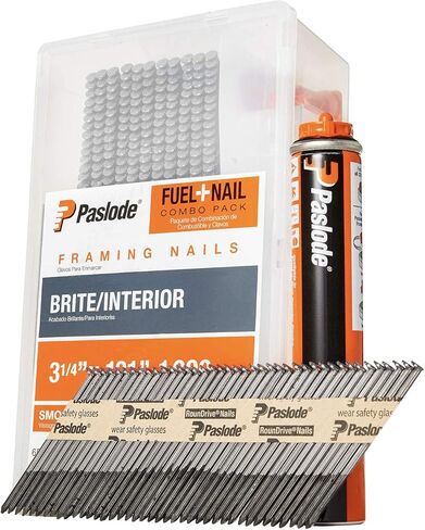 حزمة طلاء الأظافر والقود سموث برايت من باسلود - 650535 3 1/4 بوصة في 131 من أجل مسامير التأطير اللاسلكي (1000 مسمار + خلية وقود واحدة) in Kuwait