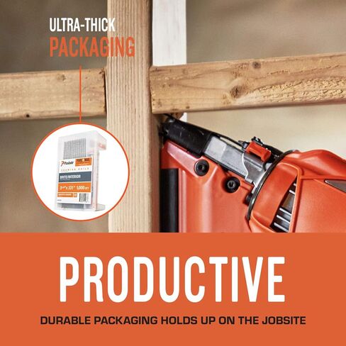 حزمة طلاء الأظافر والقود سموث برايت من باسلود - 650535 3 1/4 بوصة في 131 من أجل مسامير التأطير اللاسلكي (1000 مسمار + خلية وقود واحدة) in Kuwait