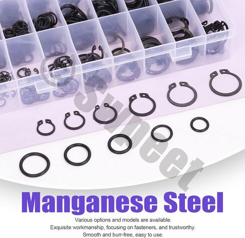 Swpeet 499Pcs Universal O-Ring Washer, 8mm to 22mm Alloy Steel External Retaining Rings Internal Circlip Snap Retaining Clip Ring with Short Pick and Hook Assortment Kit for Pin Clips Plumbing in Saudi Arabia