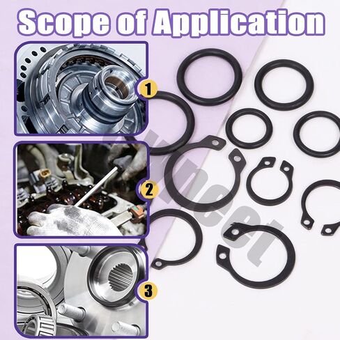 Swpeet 499Pcs Universal O-Ring Washer, 8mm to 22mm Alloy Steel External Retaining Rings Internal Circlip Snap Retaining Clip Ring with Short Pick and Hook Assortment Kit for Pin Clips Plumbing in Saudi Arabia