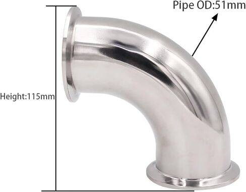 DERNORD 1-1/2 "أنبوب OD الكوع 90 درجة تركيب الأنابيب الصحية SS304 ثلاثي المشبك 1.5 بوصة in Kuwait