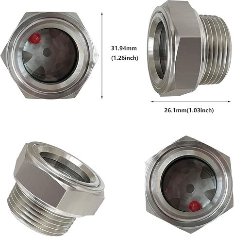 1/2 '' NPT ذكر 304 الفولاذ المقاوم للصدأ النفط البصر الزجاج عرافة رئيس البصر التوصيل مقياس مستوى السائل مؤشر النفط نافذة البصر لضاغط الهواء علبة التروس تركيبات الخزان الهيدروليكي in Kuwait