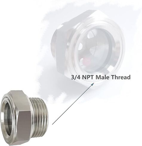 1/2 '' NPT ذكر 304 الفولاذ المقاوم للصدأ النفط البصر الزجاج عرافة رئيس البصر التوصيل مقياس مستوى السائل مؤشر النفط نافذة البصر لضاغط الهواء علبة التروس تركيبات الخزان الهيدروليكي in Kuwait