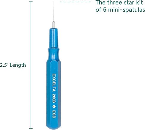 Excelta - 260B-ET - Spatula - Mini - Straight -Three Star - SS - Ergonomic, 0.25" Height, 0.25" Wide, 3" Length in Kuwait