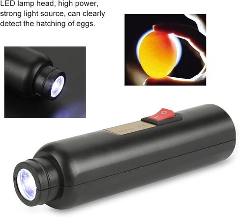 Haosie Egg Candler, LED Egg Hatching Test Light, High Intensity LED Chicken Egg Candler Mini Egg Tester Pen for Science Experiment Power by Battery & Power Supply in Kuwait