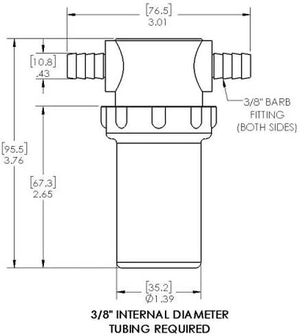 مصفاة خرطوم بارب في لاين 3/8" مع 20 شاشة فلتر شبكية من الفولاذ المقاوم للصدأ. in Kuwait