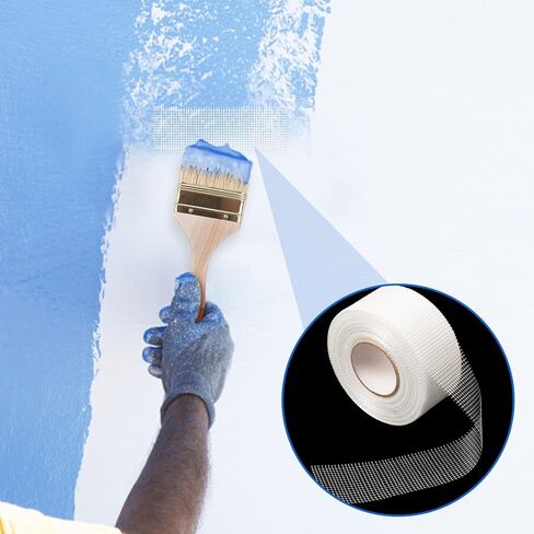 شريط إصلاح جداري من الألياف الزجاجية من بوبوك، لاصق ذاتي للحائط، 5.08 سم × 45.62 سم، DIY لإصلاح ثقوب الحائط والتلف الناتج عن الكئب، لفافة واحدة in Kuwait