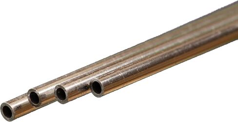 K&S 9802 Round Aluminum Tube, 3mm OD x 0.45mm Wall x 300mm Long, 4 Pieces, Made in The USA in Saudi Arabia