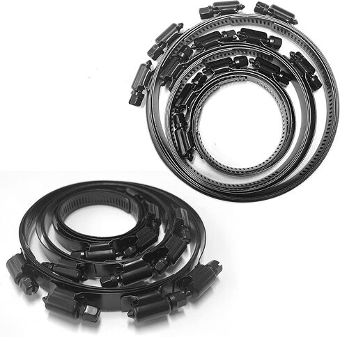 ISPINNER 12pcs 304 Stainless Steel Adjustable 27-102mm Range Worm Gear Hose Clamps Assortment Kit 2 Inch, 3 Inch, 4 Inch (Silver) in Kuwait