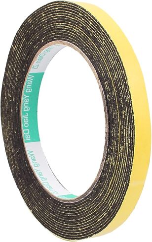 Rebower Single-Sided Foam Tape Self Adhesive, [for Home Fixtures, Daily Use] - 10mm x 1mm / 5m / Black, Yellow / 1Pcs in Saudi Arabia
