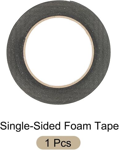 Rebower Single-Sided Foam Tape Self Adhesive, [for Home Fixtures, Daily Use] - 10mm x 1mm / 5m / Black, Yellow / 1Pcs in Saudi Arabia