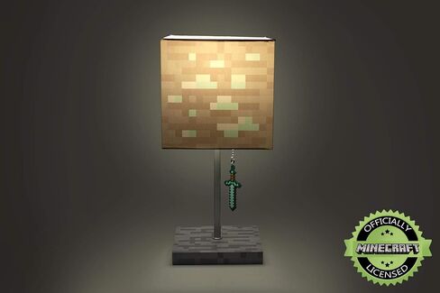 مصباح LED بلوك من خام الماس من Minecraft مع ساحبة سيف ماسية ثلاثية الأبعاد | مصباح 14 بوصة in Saudi Arabia