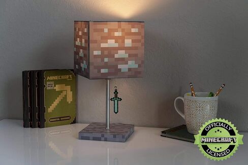 مصباح LED بلوك من خام الماس من Minecraft مع ساحبة سيف ماسية ثلاثية الأبعاد | مصباح 14 بوصة in Saudi Arabia