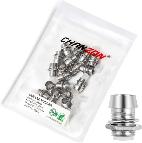 Chanzon 20pcs 3mm Metal Led Holder for Light Emitting Diodes,Diode Lights,Round Lamp Bulb in Saudi Arabia