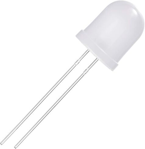 CHANZON 50 pcs 10mm White Diffused LED Diode Lights (Frosted Lens Round DC 3V 20mA) Lighting Bulb Lamps Electronics Components Indicator Light Emitting Diodes in Kuwait